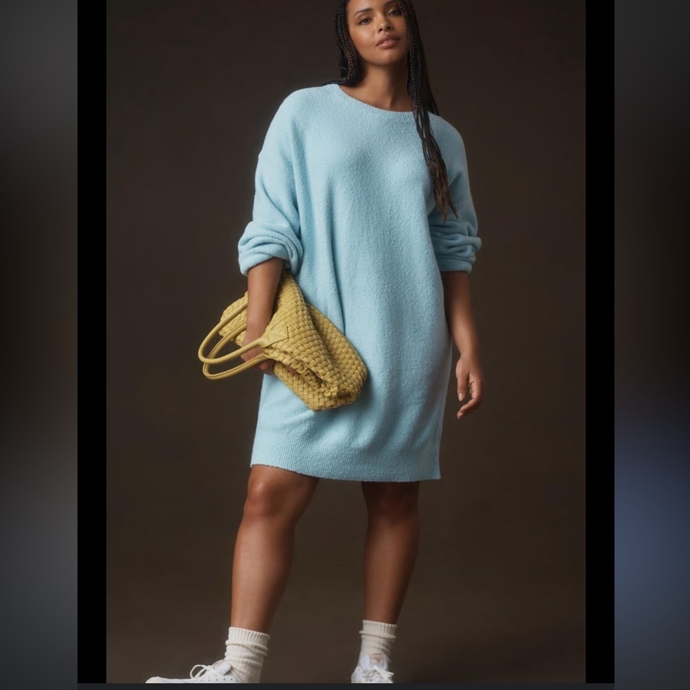 Daily Practice by Anthropologie Long Sleeve Sweater Dress Sky Blue Small